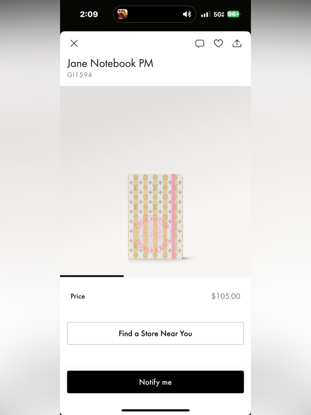Louis Vuitton Jane Notebook Resort PM. Yellow stripes, out of stock - Picture 3 of 11
